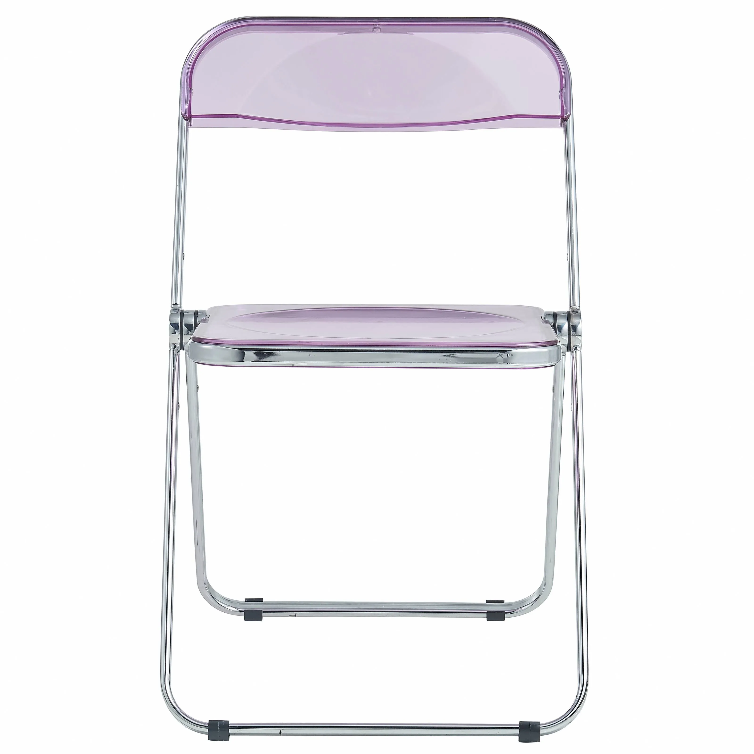 Lawrence 7-Piece Dining Set: Folding Acrylic Chairs & Rectangular Wood Table with Geometric Base