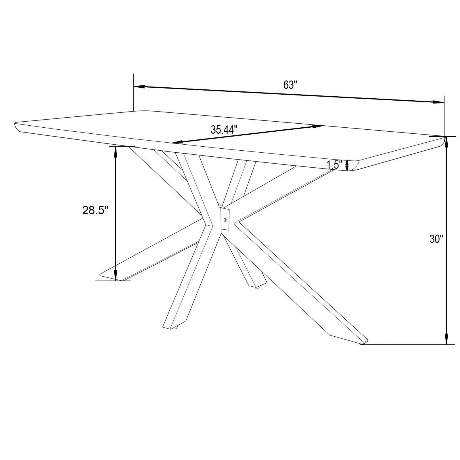 Lawrence 7-Piece Dining Set: Folding Acrylic Chairs & Rectangular Wood Table with Geometric Base