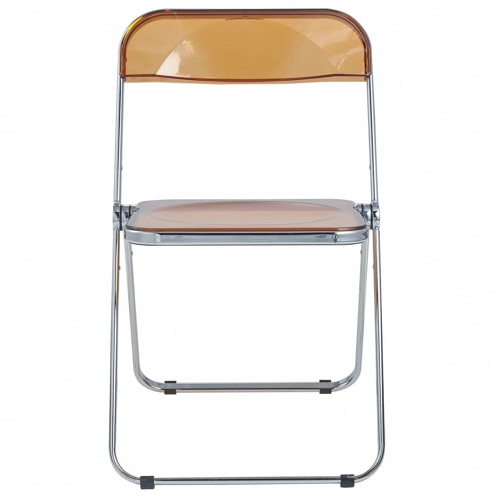 Lawrence 7-Piece Dining Set: Folding Acrylic Chairs & Rectangular Wood Table with Geometric Base