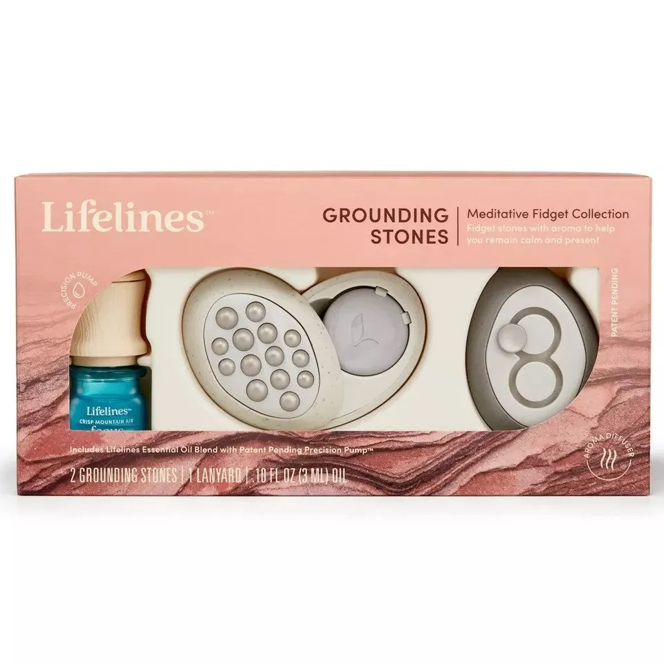 Lifelines Grounding Stones Meditative Fidget Set plus Essential Oil Blend