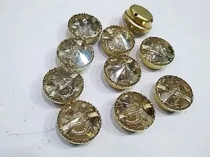 Light Golden Circular Glass Stone with Catcher- 16 mm