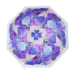 Little Surprise Box Purple Hydrangea Bunch Floral Print TranslucentAll-Season UmbrellaFor Kids & Adults.