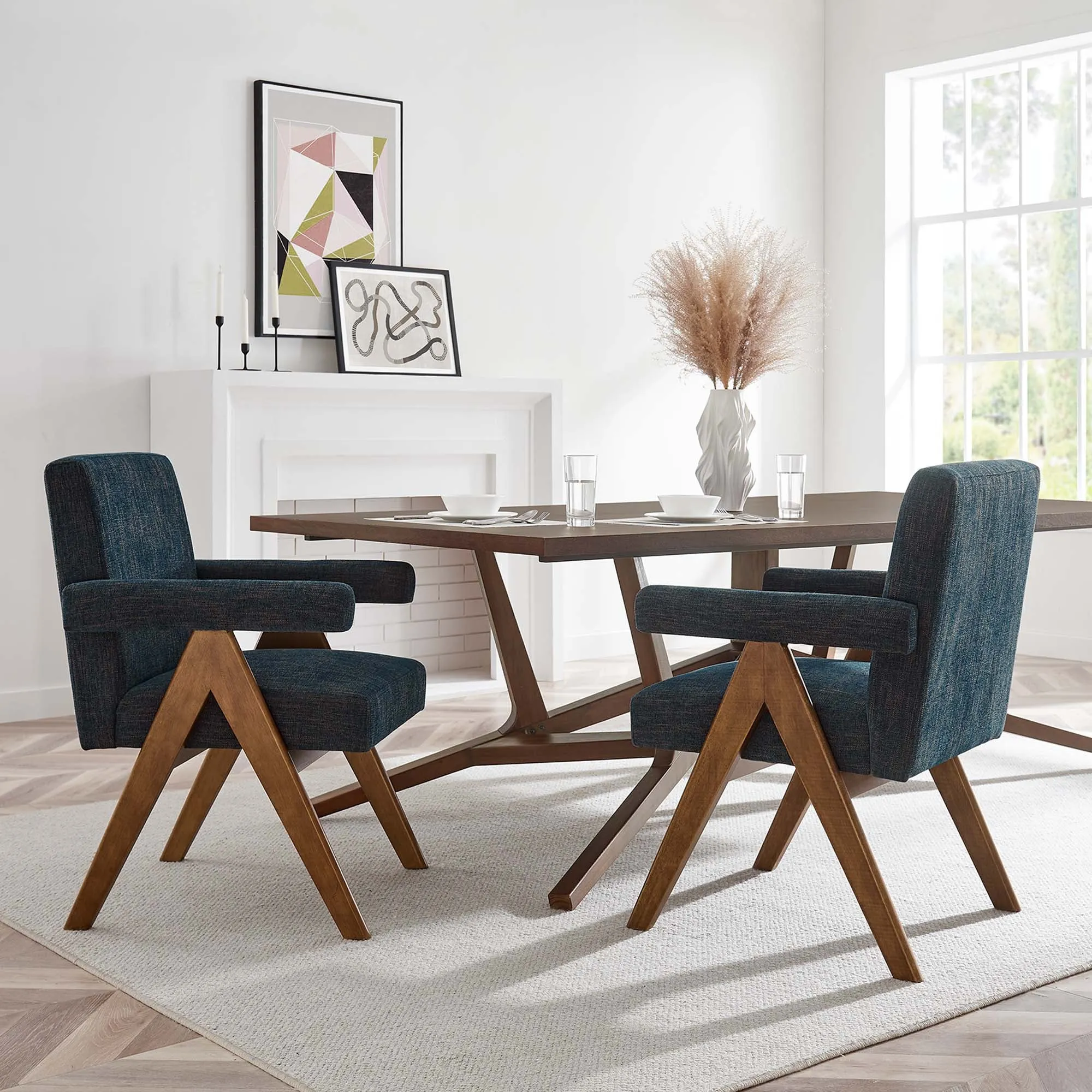 Lyra Fabric Dining Room Chair - Set of 2 by Modway