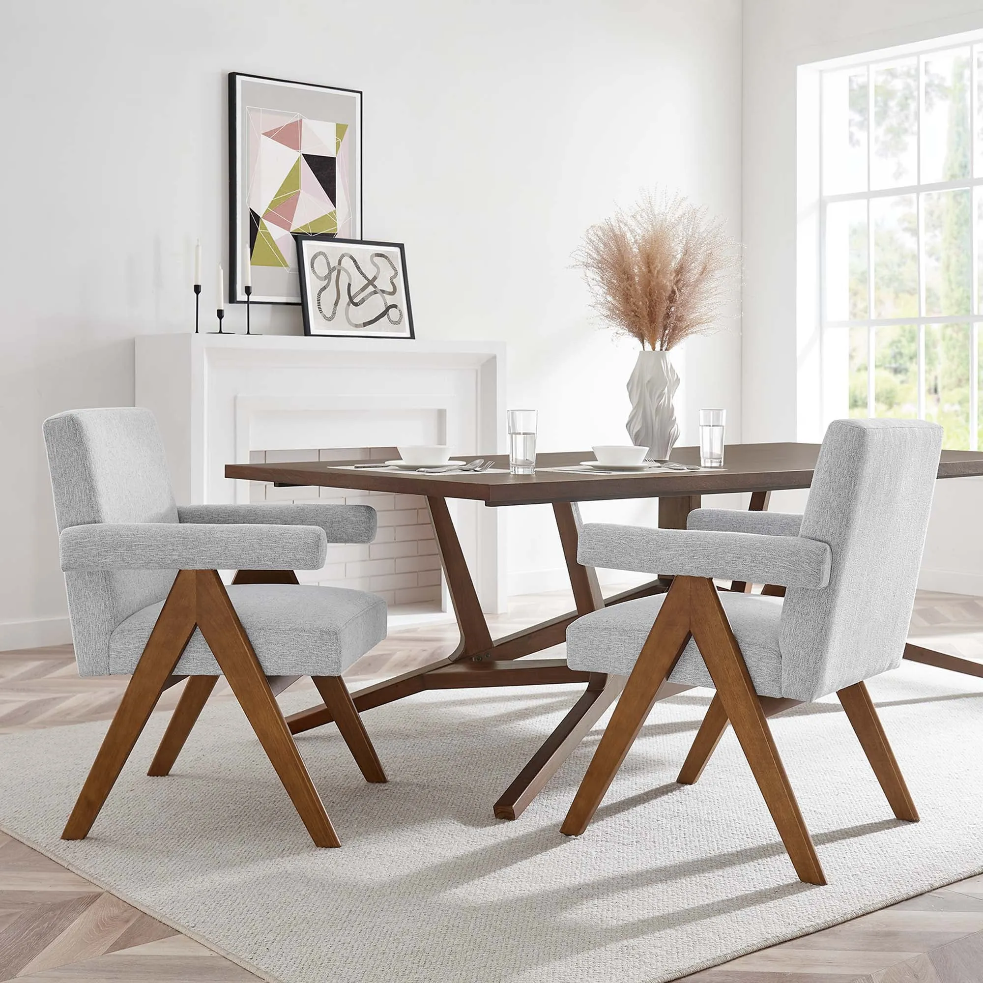 Lyra Fabric Dining Room Chair - Set of 2 by Modway
