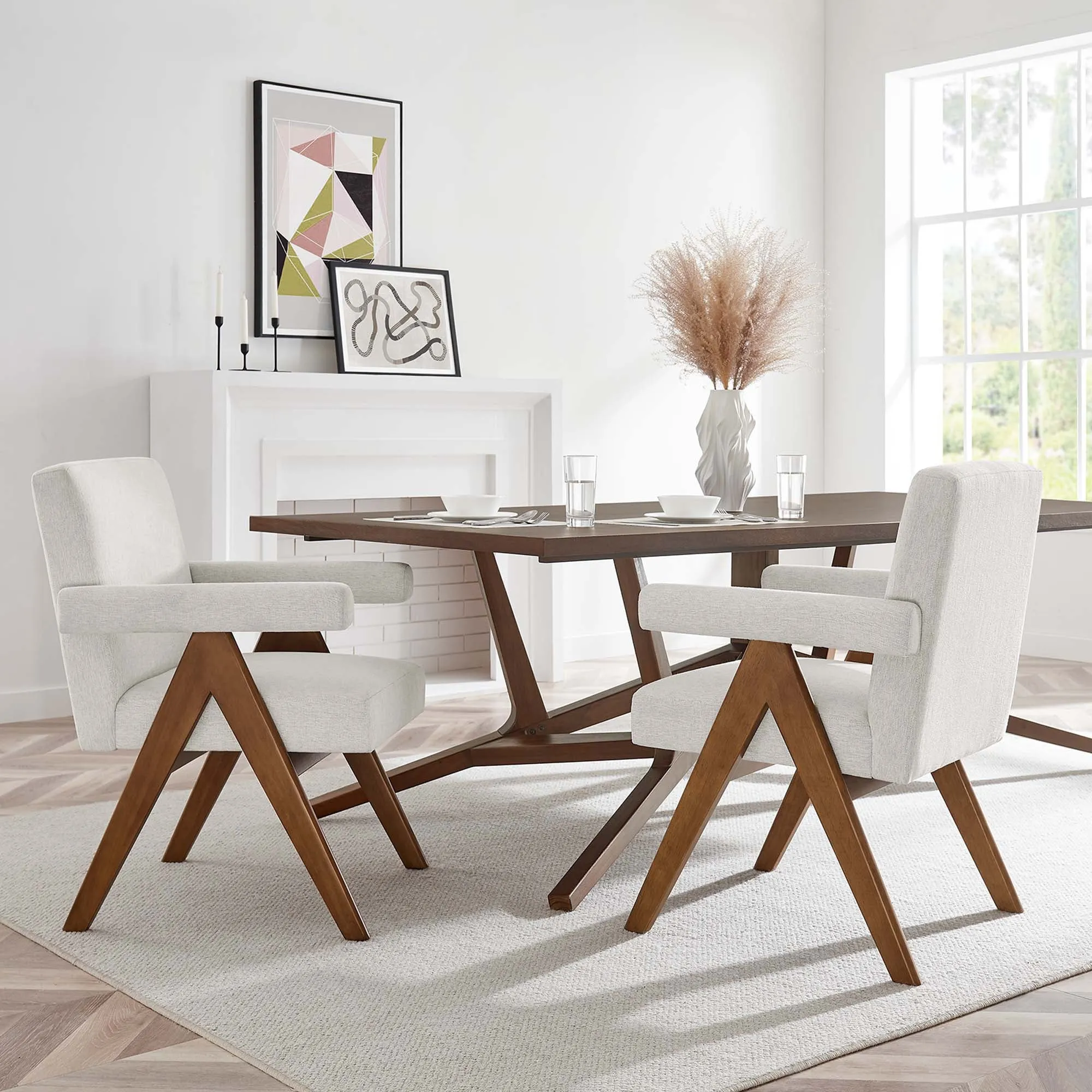Lyra Fabric Dining Room Chair - Set of 2 by Modway