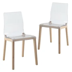 Marsden Modern Dining Side Chair with Beech Wood Legs, Set of 2