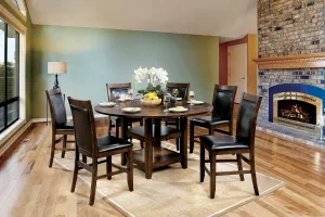 MEAGAN II Brown Cherry Round Counter Ht. Table