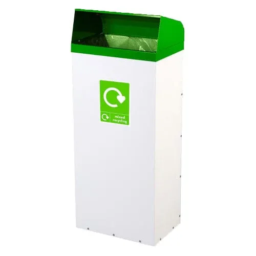 Metal Hooded Colour Coded Recycling Bin - 60 and 80 Litres