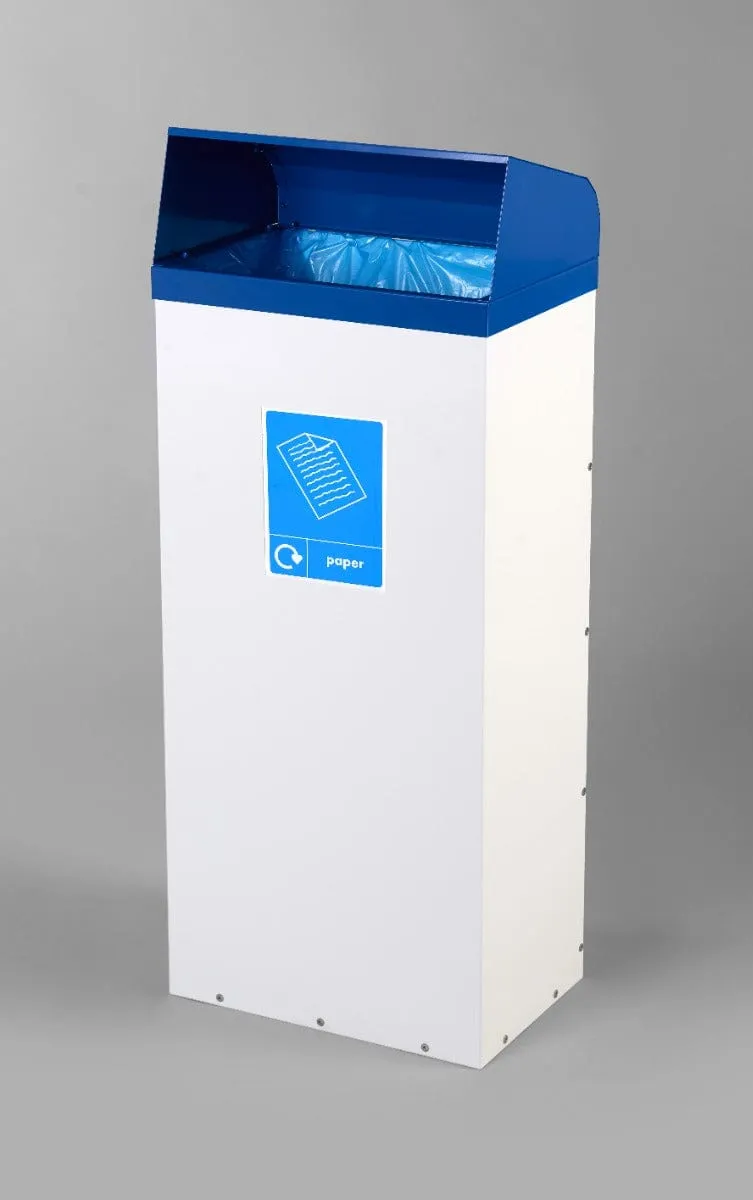 Metal Hooded Colour Coded Recycling Bin - 60 and 80 Litres