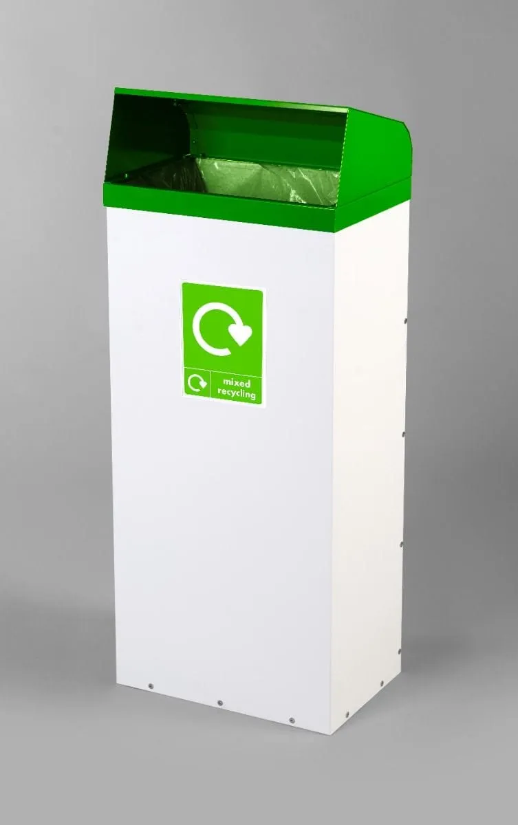 Metal Hooded Colour Coded Recycling Bin - 60 and 80 Litres