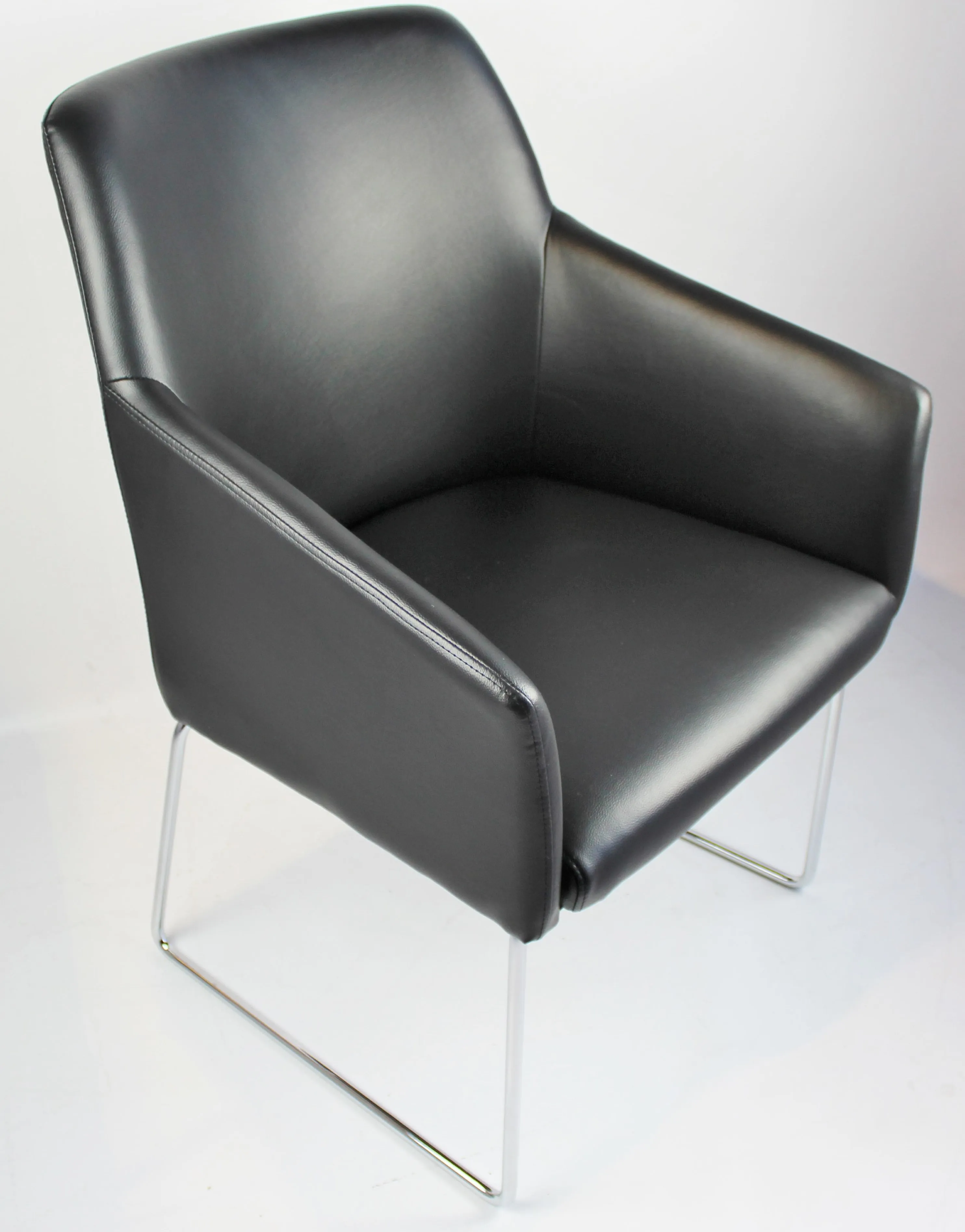 Modern Bonded Black Leather Visitor Chair - CHA-072