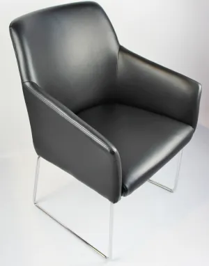 Modern Bonded Black Leather Visitor Chair - CHA-072