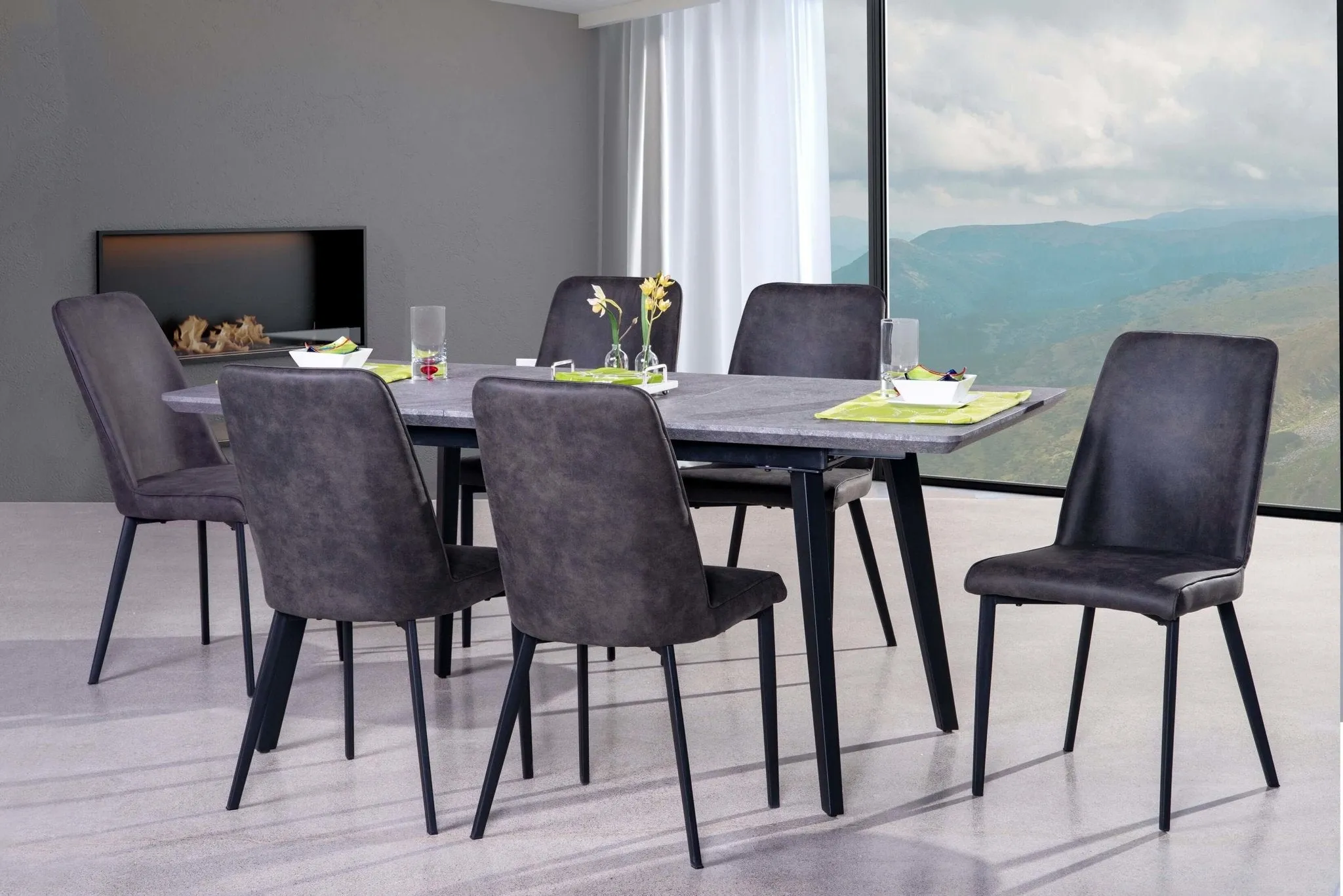 Modern Design Grey Dining Chair - Set of 2