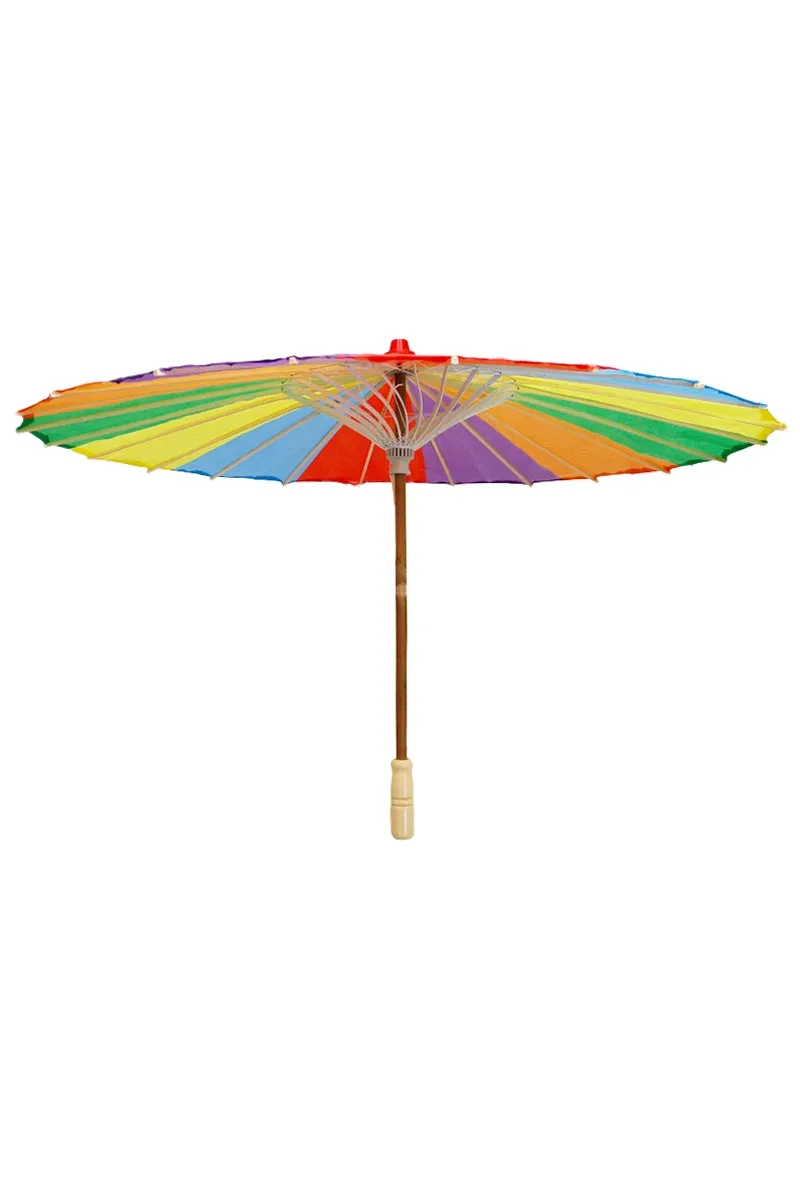 Multi-Color Stripe Fabric Parasol