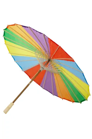 Multi-Color Stripe Fabric Parasol