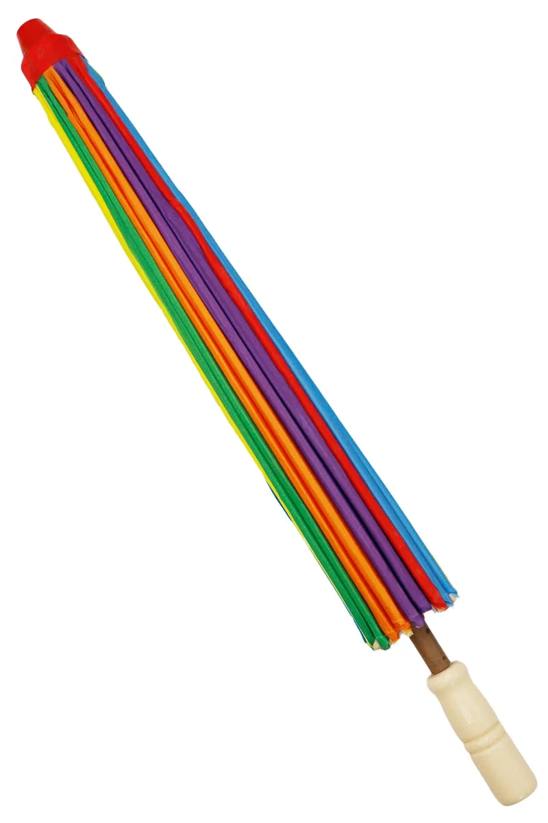 Multi-Color Stripe Fabric Parasol