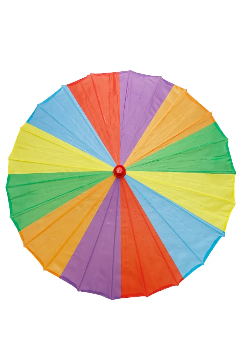 Multi-Color Stripe Fabric Parasol