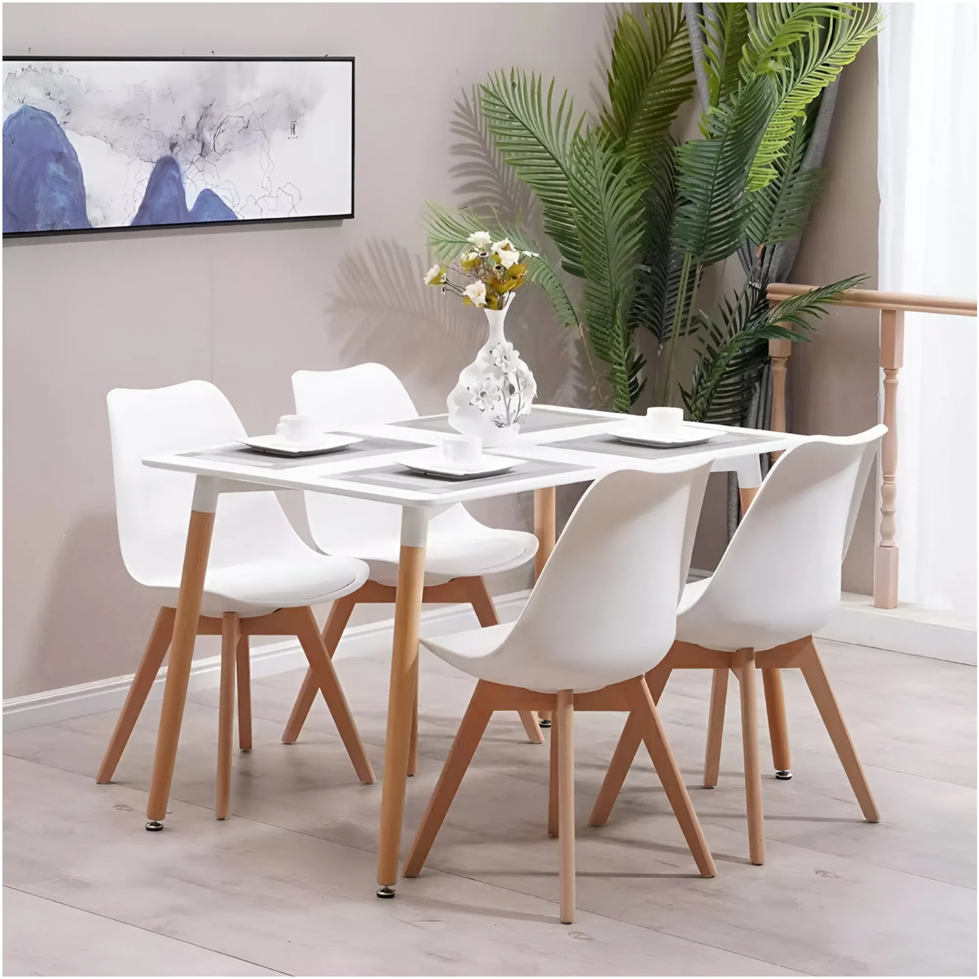 Multi-Function Modern Plastic Dining Chair With Wooden Legs A305