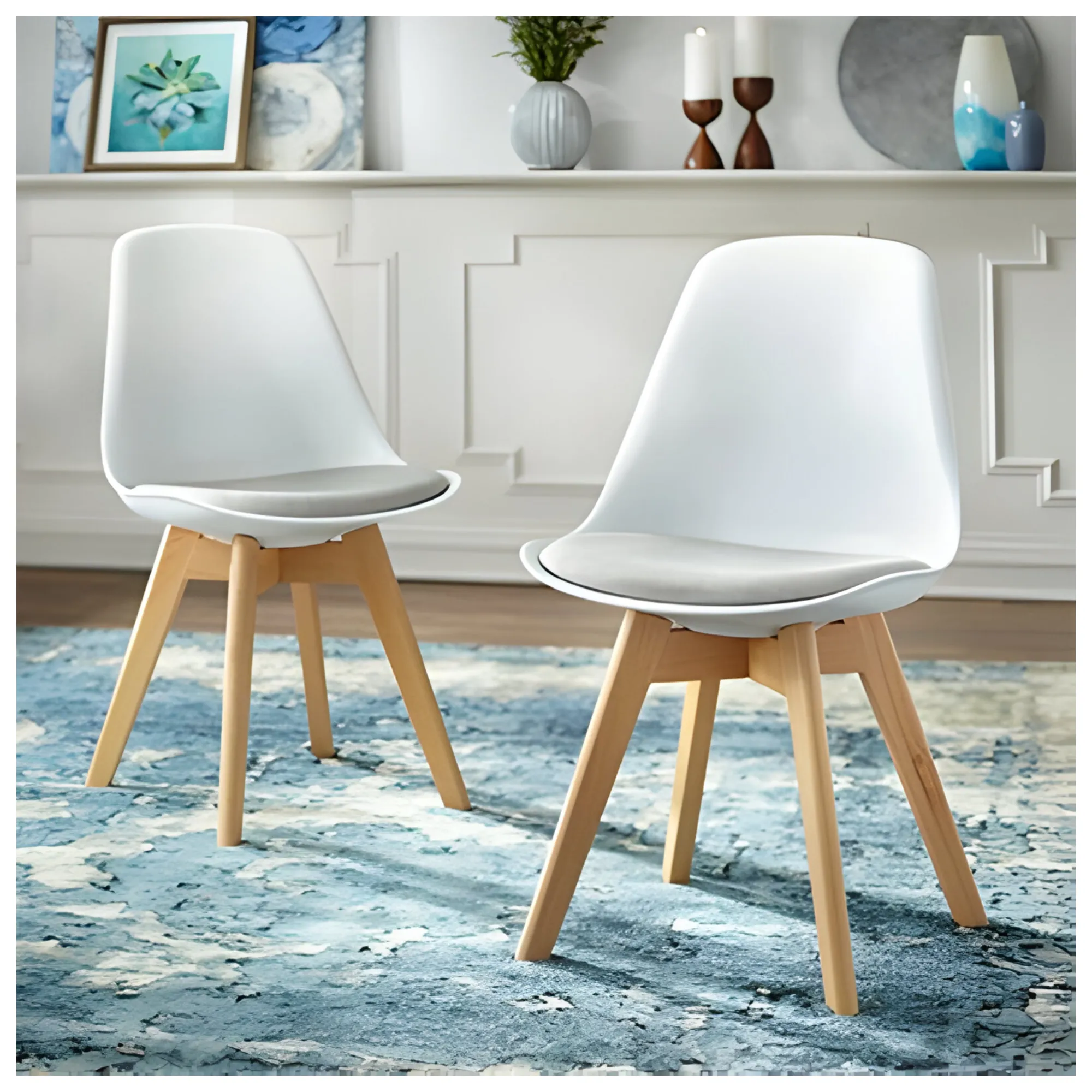 Multi-Function Modern Plastic Dining Chair With Wooden Legs A305