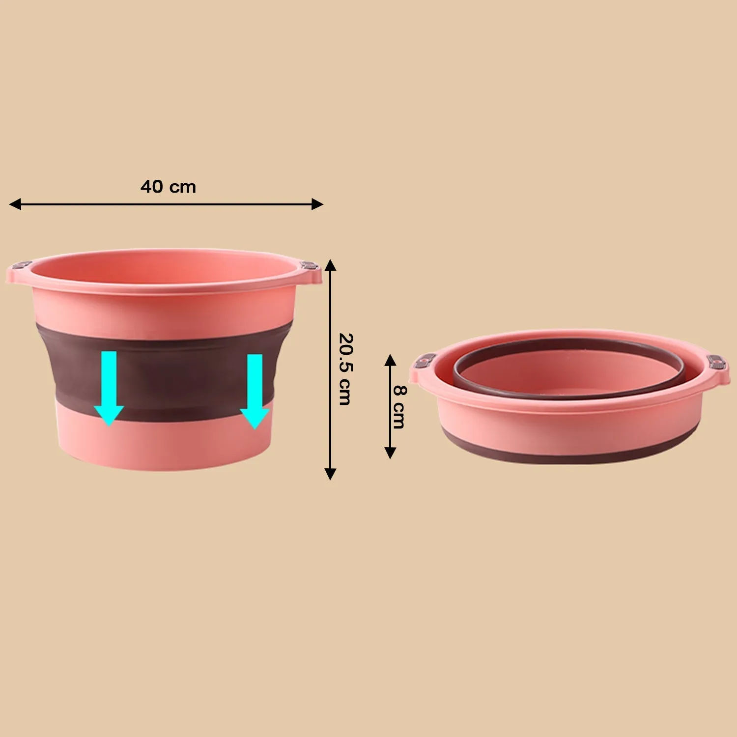 Multi-Purpose Portable Collapsible Folding Tub, with Hanging Hole & Save Storage Space, Also use for Foot Spa.