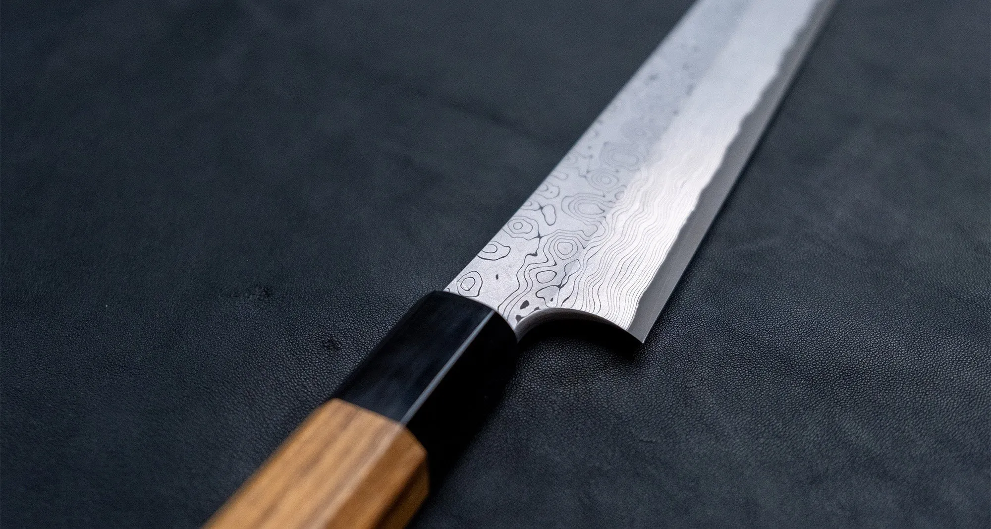 Nigara Kurozome Sakimaru Yanagiba Aogami #2 Damascus 270mm (10.6")