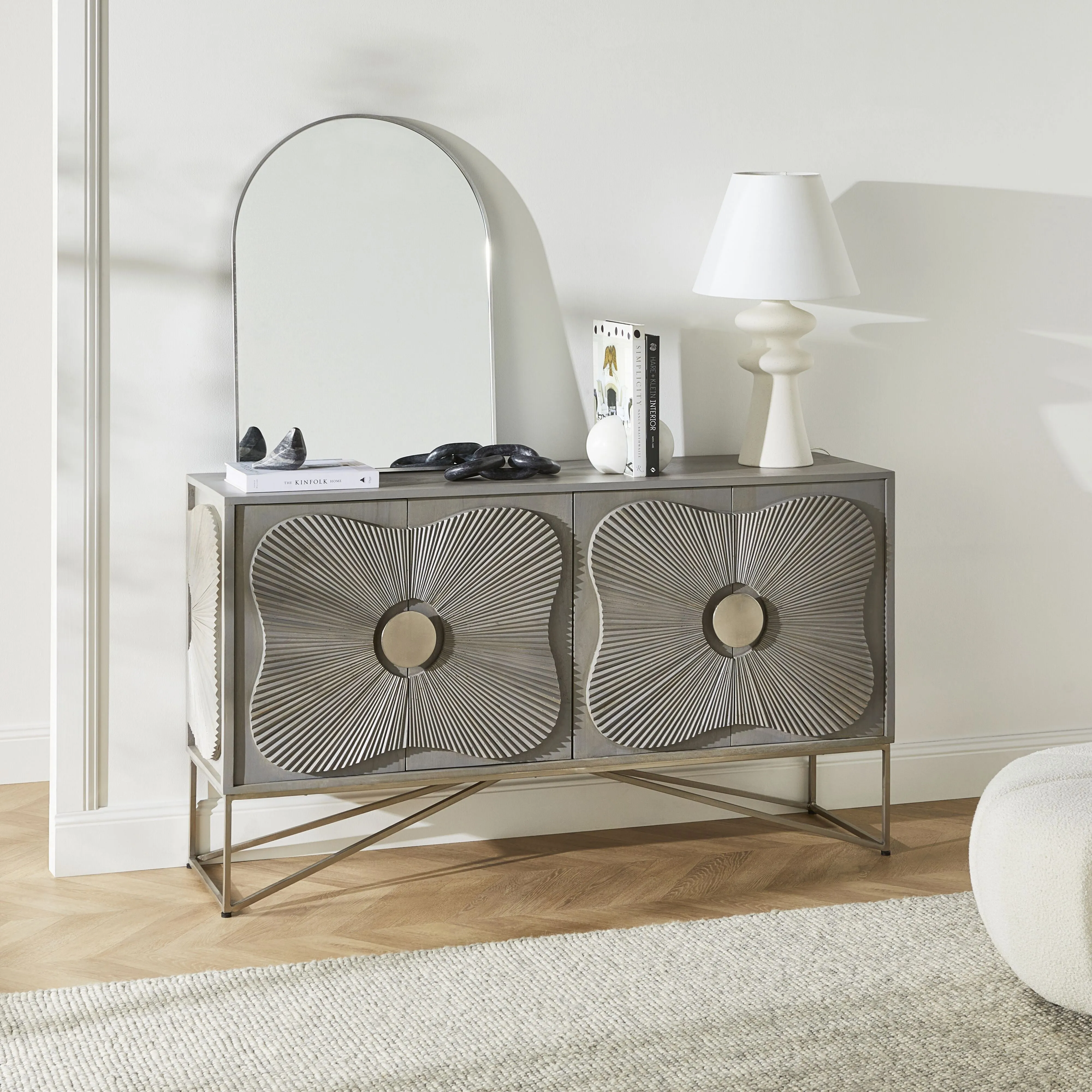 Ovale Mirror 80x60cm Brushed Silver