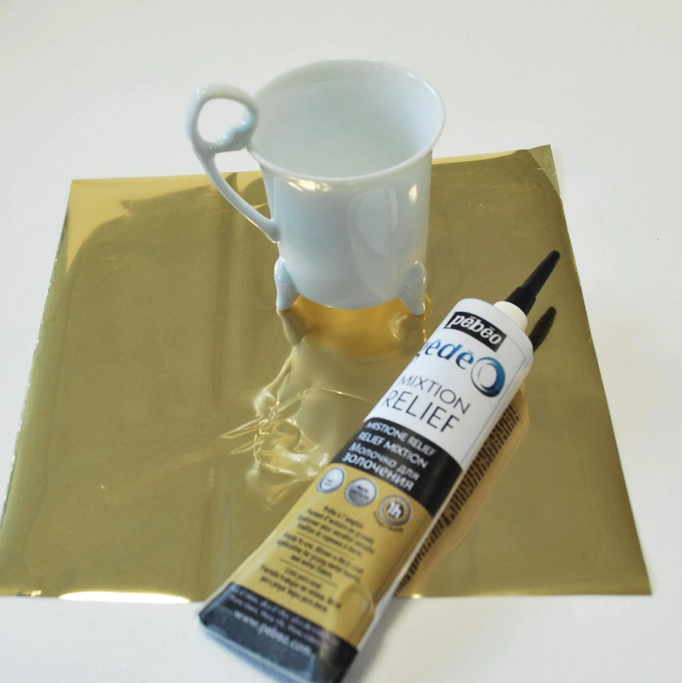Pebeo 766549 Gedeo Mirror Effect Leaves Adhesive Sheet, Gold