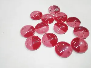 Pink Circular Two Tone Cabu Glass Stones- 16 mm