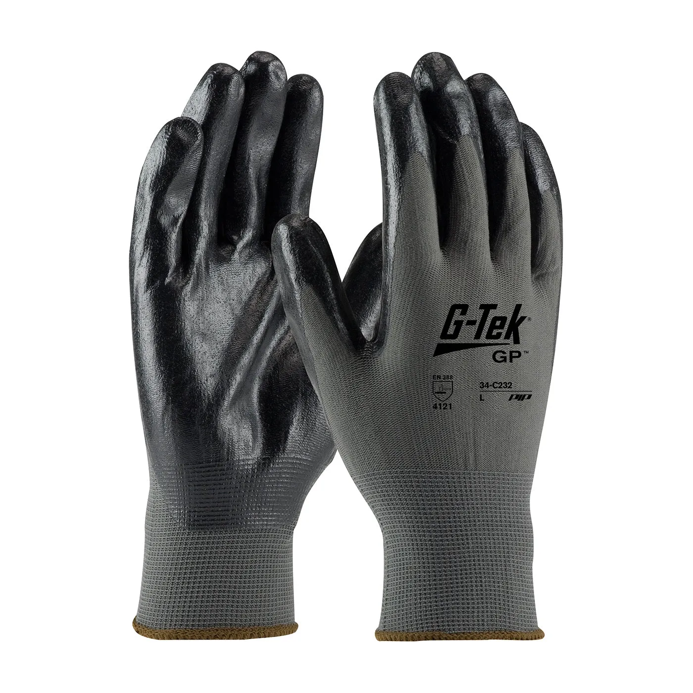 PIP 34-C232 G-Tek GP Seamless Knit Nylon with Nitrile Coated Foam Grip Economy Grade Safety Glove (One Dozen)