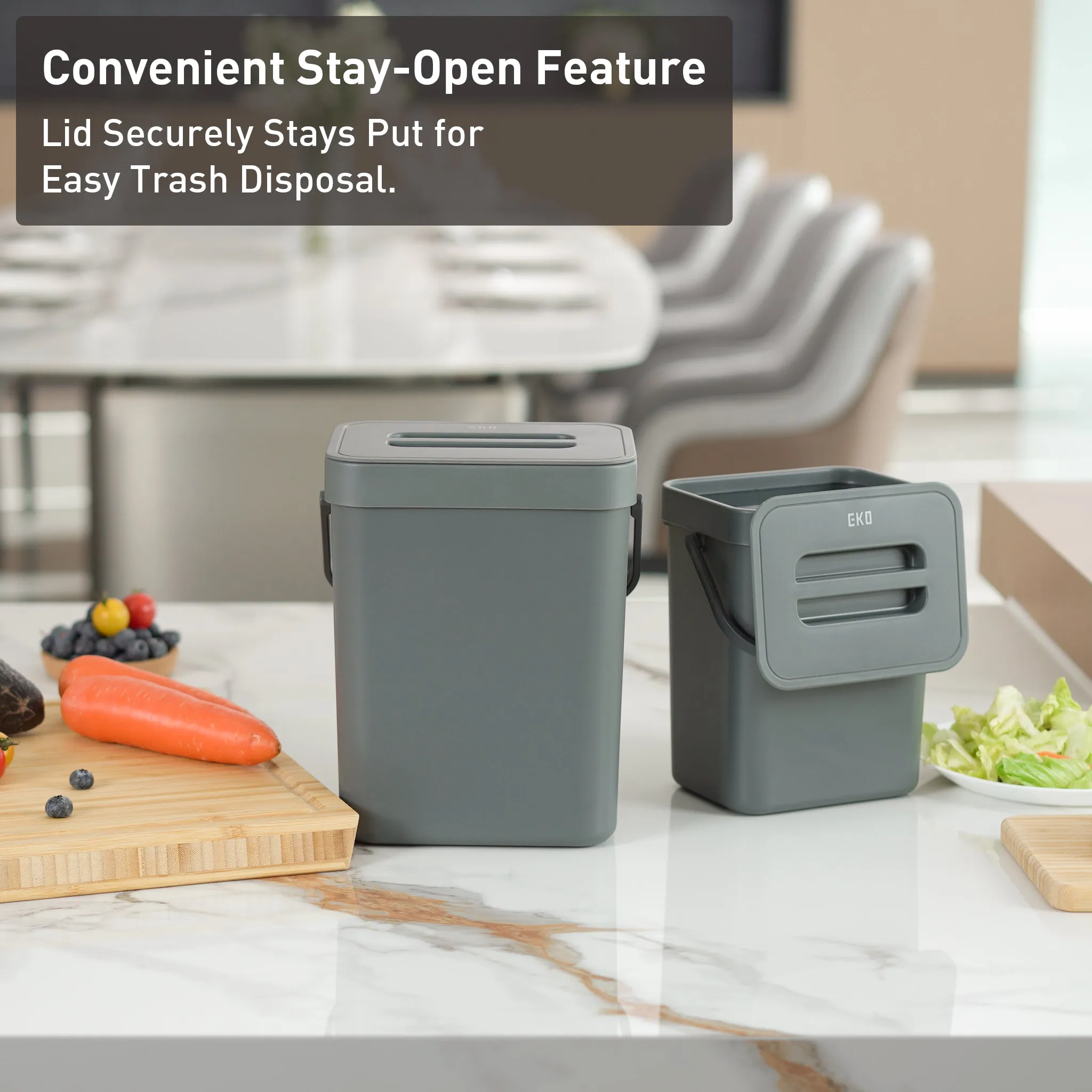 Puro Compost Bin with Lid - Dark Gray 3L / 0.79 Gal