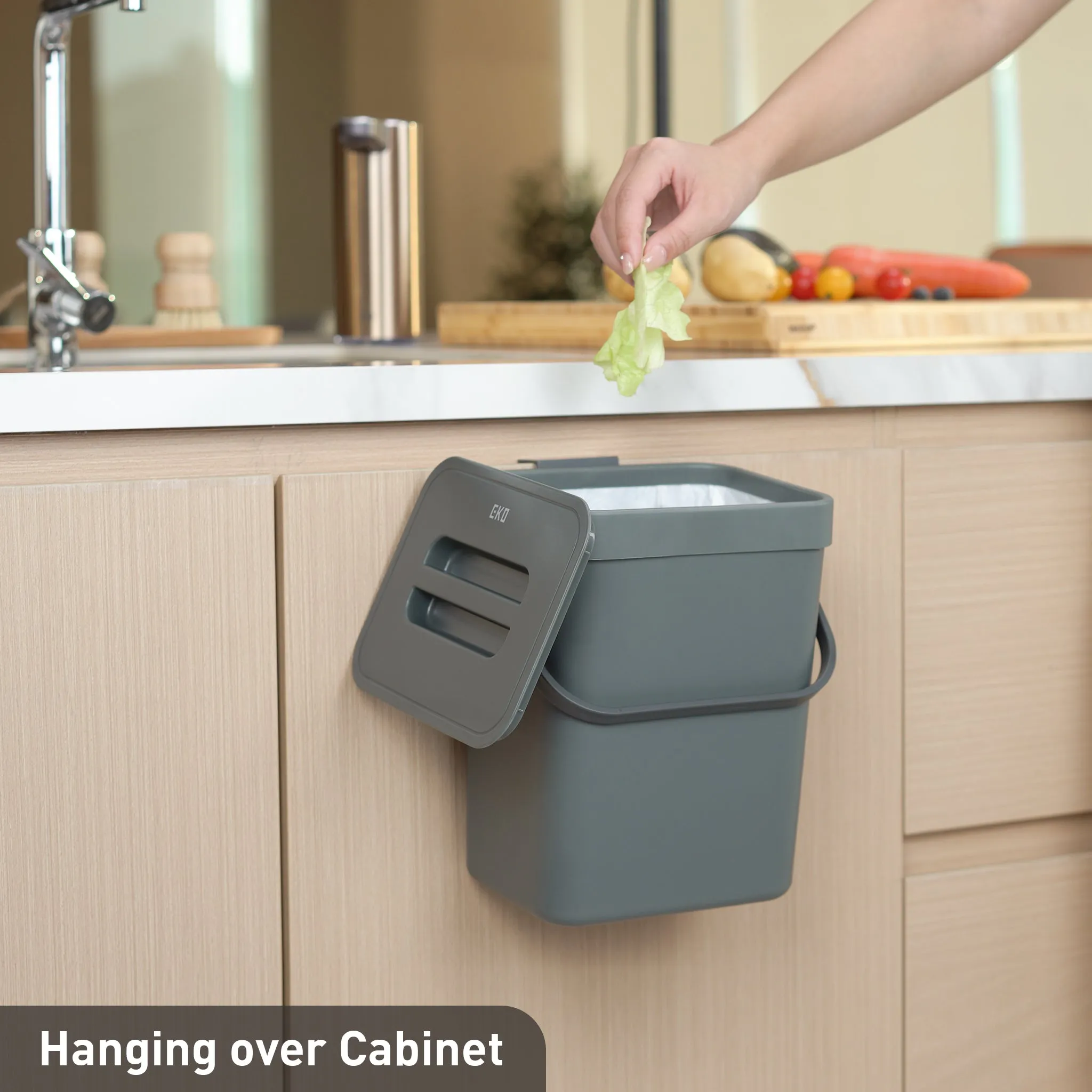 Puro Compost Bin with Lid - Dark Gray 3L / 0.79 Gal