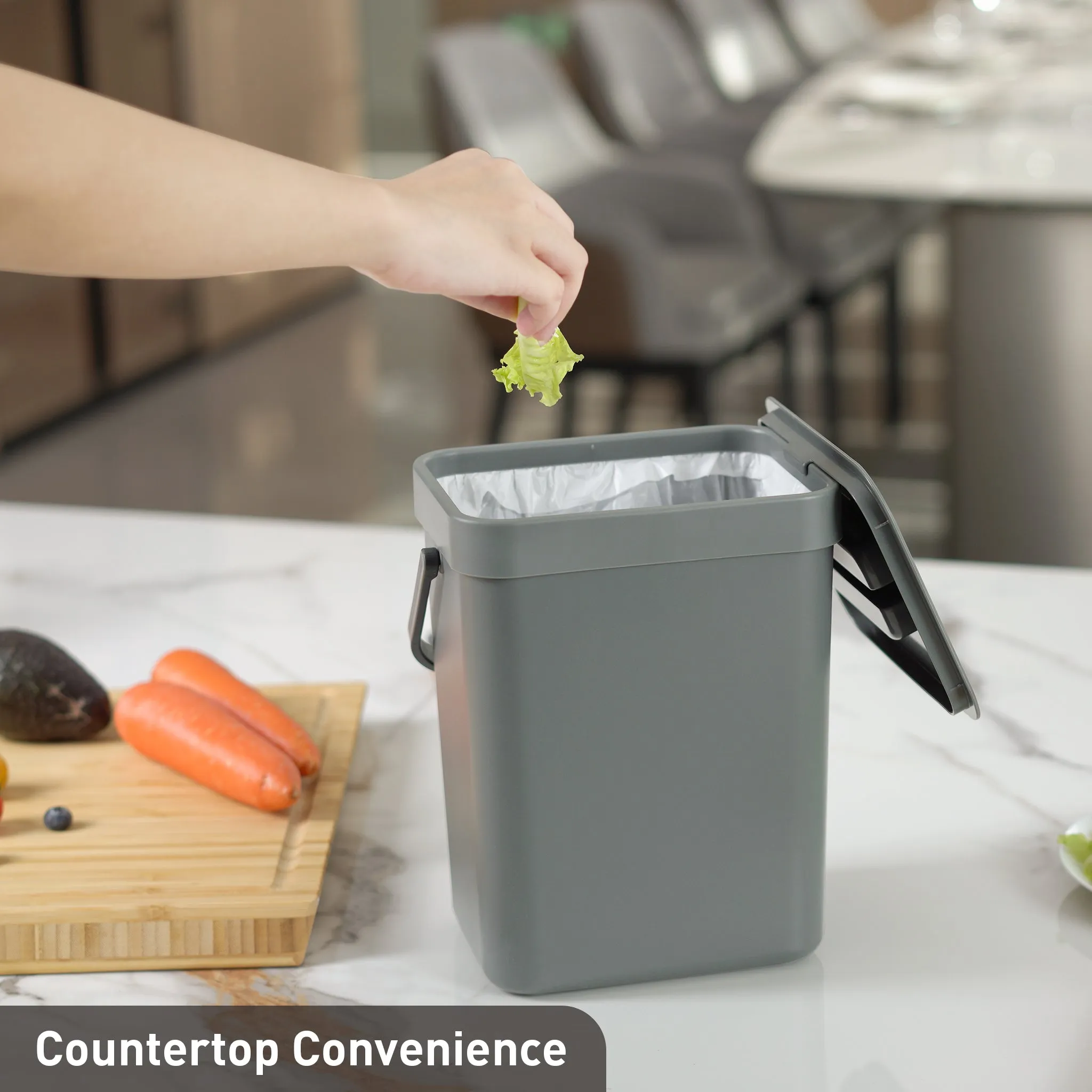 Puro Compost Bin with Lid - Dark Gray 3L / 0.79 Gal