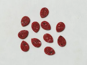 Red Designer Drop Plastic  Stones -18x13 mm