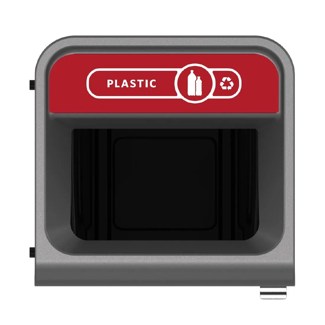 Rubbermaid Configure Recycling Bin with Plastic Recycling Label Red 87Ltr - CX964