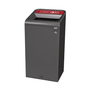 Rubbermaid Configure Recycling Bin with Plastic Recycling Label Red 87Ltr - CX964