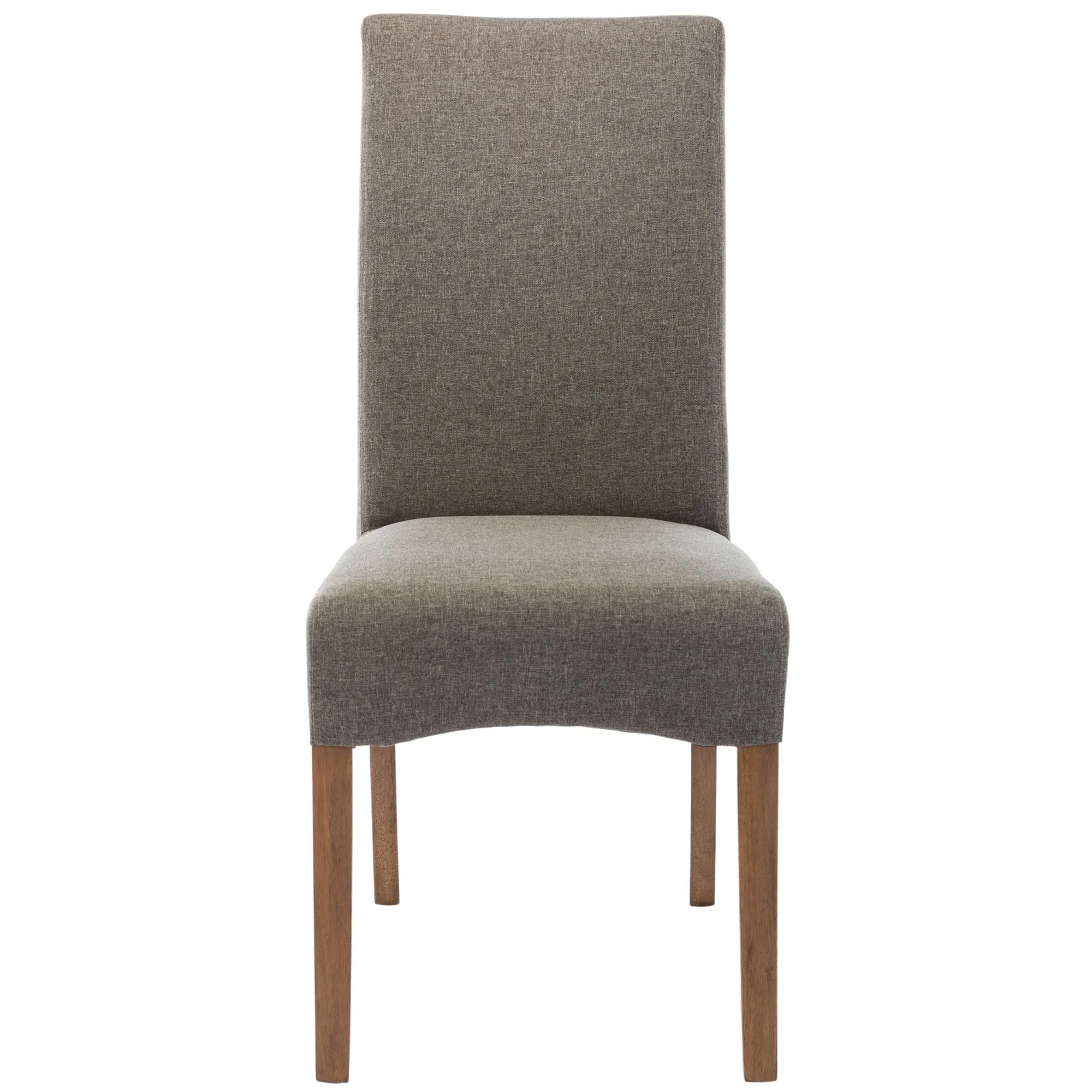 Set of 8 Solid Fabric Upholstered Dining Chair Pine Wood Furniture - Grey