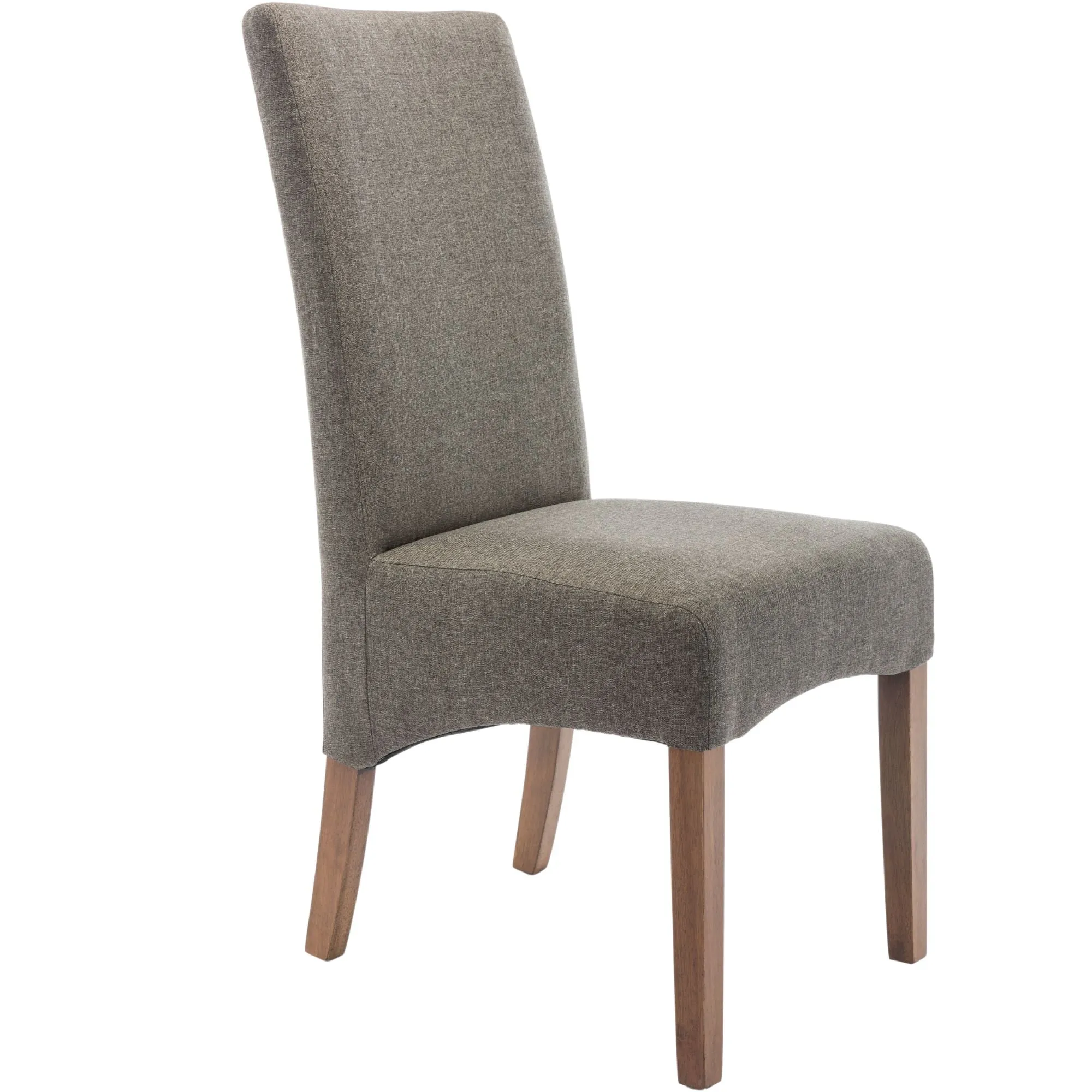 Set of 8 Solid Fabric Upholstered Dining Chair Pine Wood Furniture - Grey