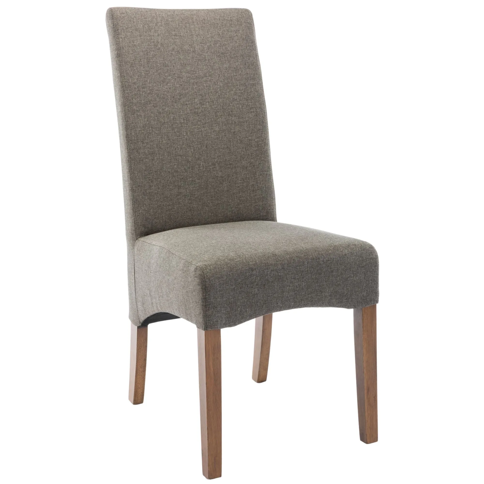 Set of 8 Solid Fabric Upholstered Dining Chair Pine Wood Furniture - Grey