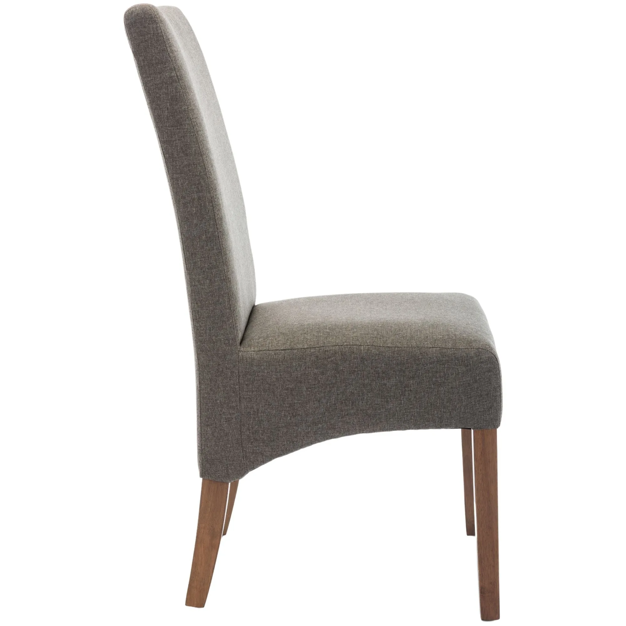 Set of 8 Solid Fabric Upholstered Dining Chair Pine Wood Furniture - Grey