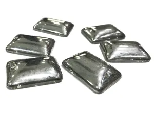 Silver Rectangular Metallic Glass Stones (25x18 mm)
