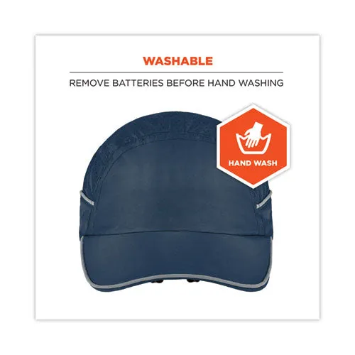 Skullerz 8965 Lightweight Bump Cap Hat With Led Lighting, Long Brim, Navy, Ships In 1-3 Business Days