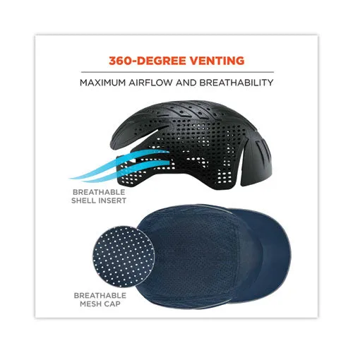 Skullerz 8965 Lightweight Bump Cap Hat With Led Lighting, Long Brim, Navy, Ships In 1-3 Business Days