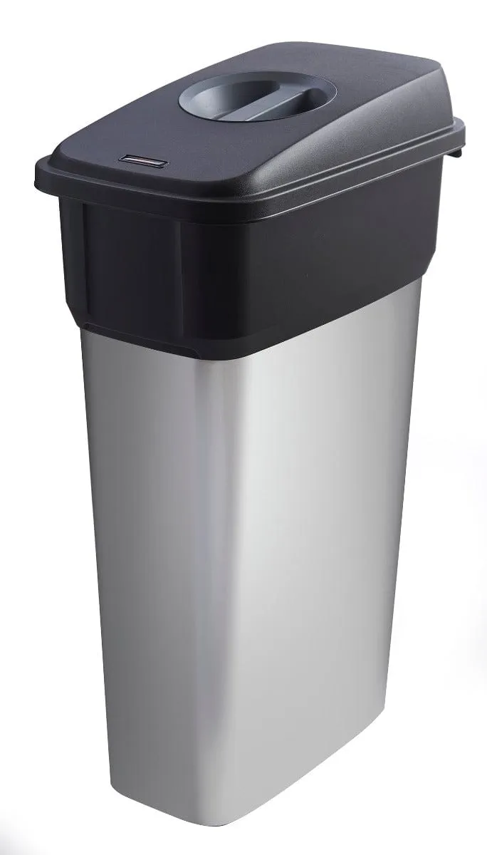 Slim Metal Look Plastic Recycling Bin (55 or 70 Litres)