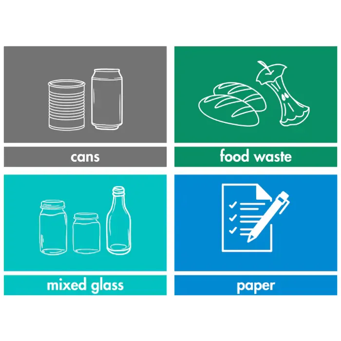 Smart Slim Profile Recycling Bins - 60 & 70 Litre Available