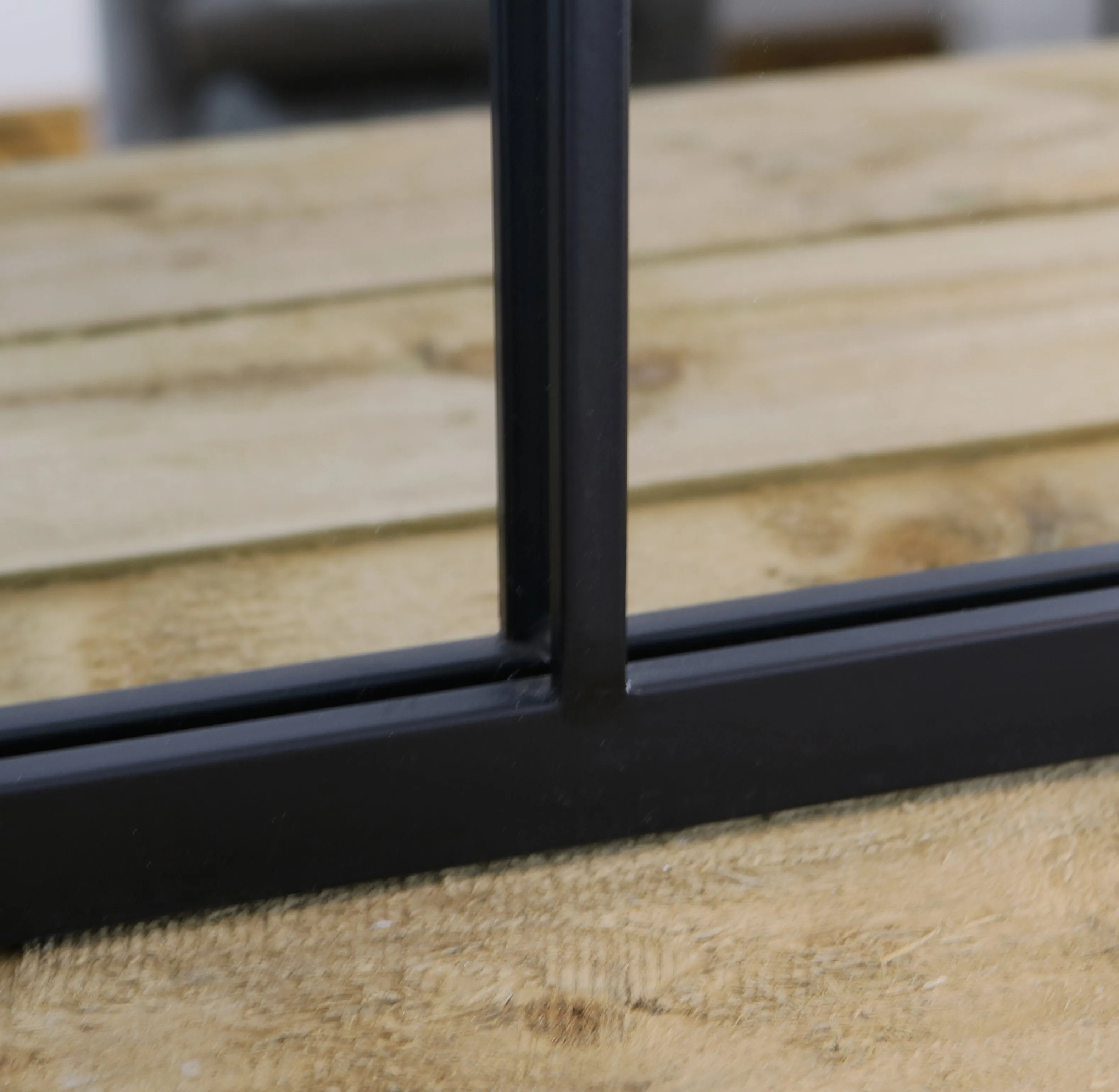 Square Window Pane Mirror/Industrial Metal Mirror, Black