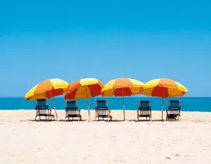 Summer Umbrellas - Matted 11x14" Art Print