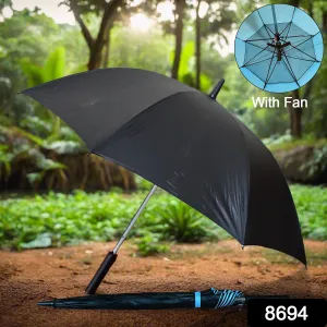 Sun Umbrella with Inside Fan & Power Bank for Summer