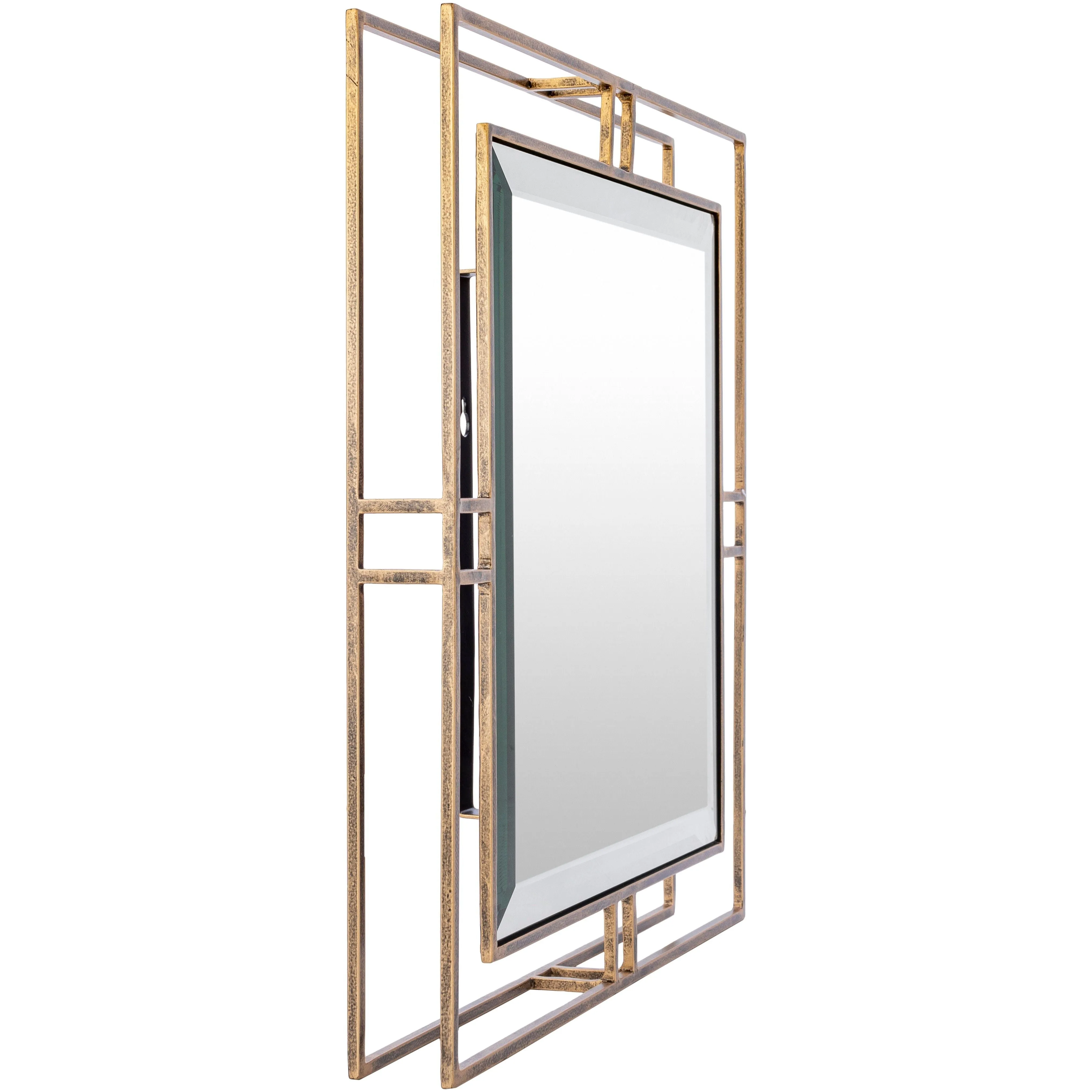 Surya Alpenglow 18" Square Hand-Painted Wall Mirror