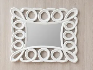 Swirl Edge White Framed Mirror