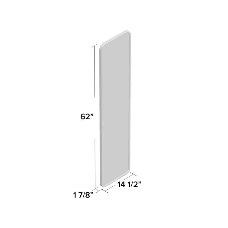 VENETIAN IMAGE Rectangular Engineered Wood Mirror for Elegant Foyer Decor Sleek Border with Curved Corners in Black Matt PU Paint | 62x14.5 Inches|